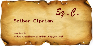 Sziber Ciprián névjegykártya